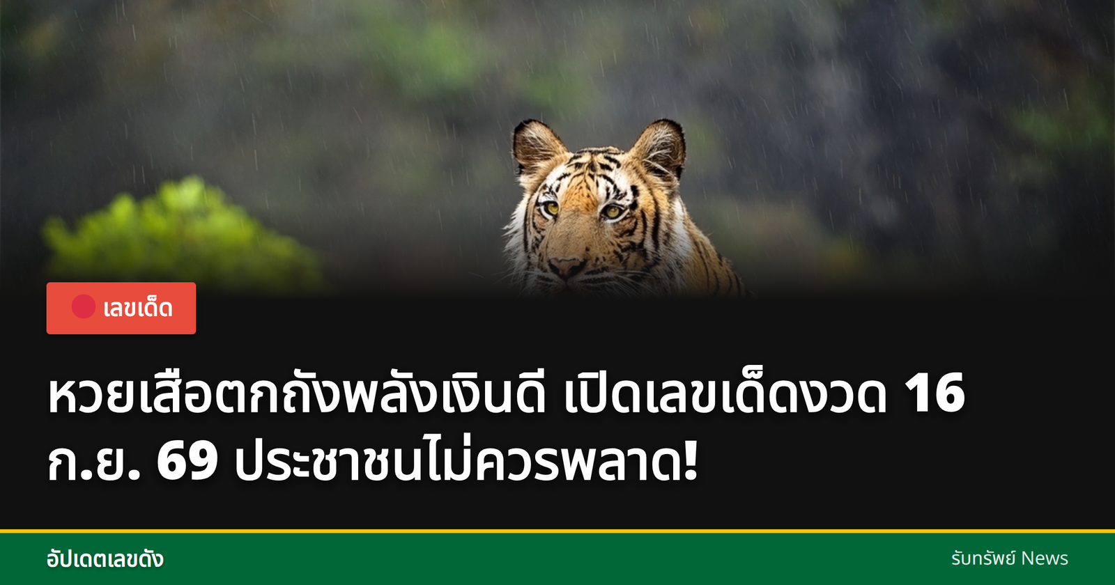 หวยเสือตกถังพลังเงินดี